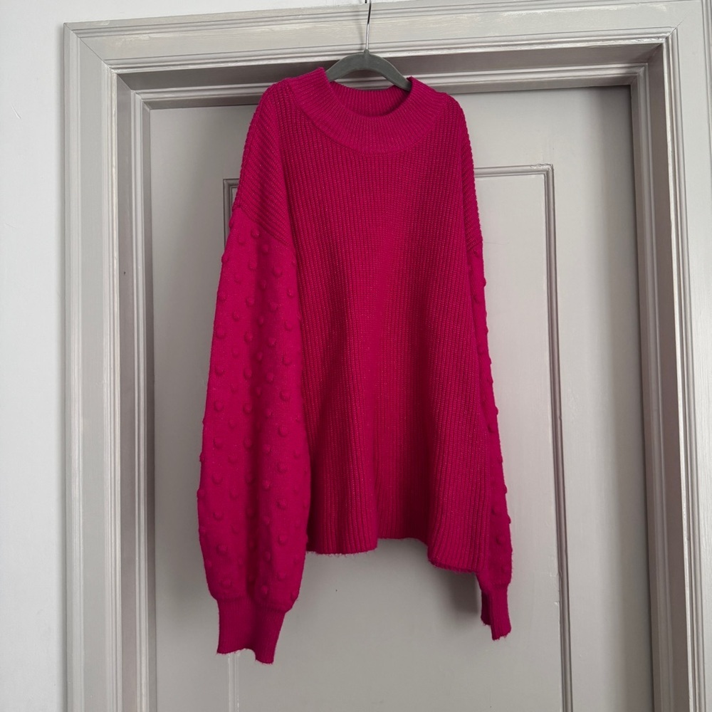 CeCe Pink Crew Neck Sweater Soft Knit